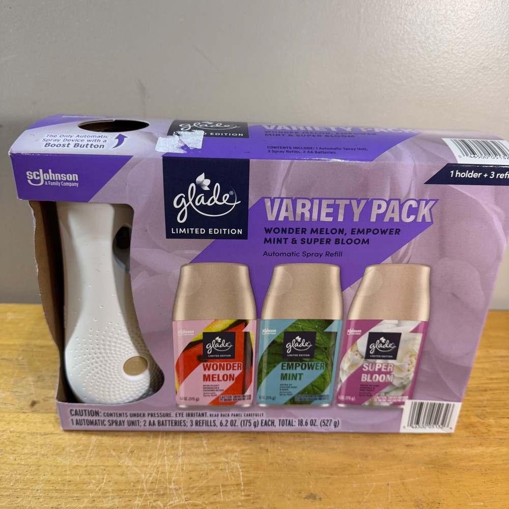 Glade Automatic Spray Variety Pack Limited Edition Wonder Melon Mint Super Bloom